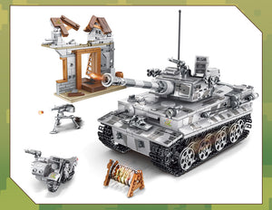 1154pcs Military Series Large Panzer . For Children