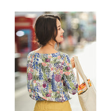 Load image into Gallery viewer, Floral Half Sleeve Women T-shirt

