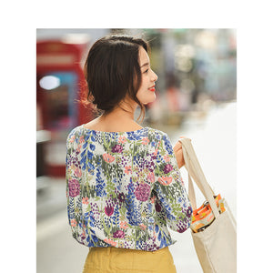 Floral Half Sleeve Women T-shirt
