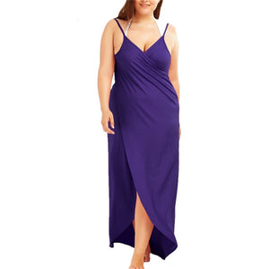 Summer Women Sexy Beach V-Neck Sling Dress
