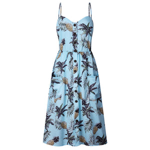 Women Print Floral Stripe ( 3XL) vestidos
