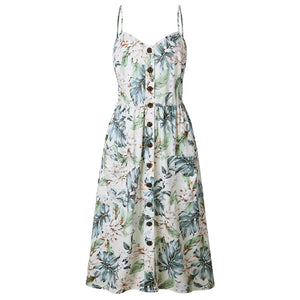 Women Print Floral Stripe ( 3XL) vestidos