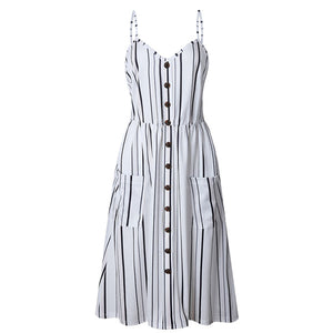 Women Print Floral Stripe ( 3XL) vestidos