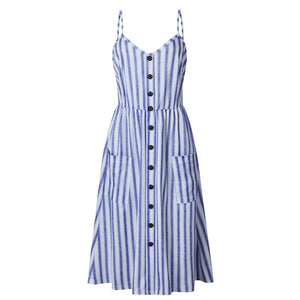 Women Print Floral Stripe ( 3XL) vestidos