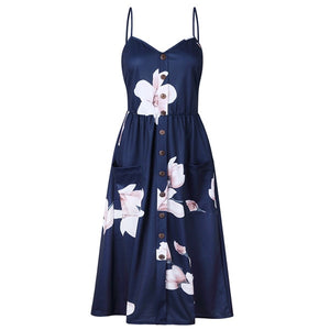 Women Print Floral Stripe ( 3XL) vestidos