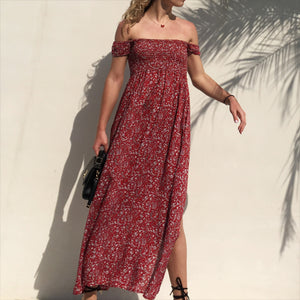The dresses  short sleeve Shoulder Waist female Sexy